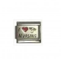 I love nursing - 9mm red heart Laser Italian Charm