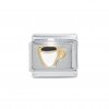 White coffee/tea cup (a) - Enamel 9mm Italian Charm