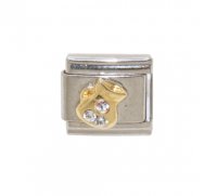Aquarius - rhinestone 9mm Italian charm