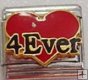 4 ever - red heart 9mm enamel Italian Charm