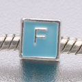 Blue Letter F - fits European bead bracelets