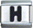 Letter H black - 9mm Italian charm