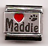 Maddie with pawprint laser Italian charm
