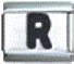 Letter R black - 9mm Italian charm