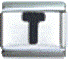 Letter T black - 9mm Italian charm