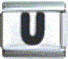 Letter U black - 9mm Italian charm