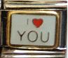 I love you on white background - 9mm enamel italian charm