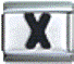 Letter X black - 9mm Italian charm