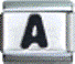 Letter A black - 9mm Italian charm