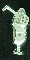 EB138 - Cocktail glass with 6 clear stones bead