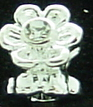 EB337 - Silver plated flower with stone