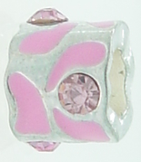 EB377 - Pink bead with stones