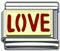 Love - red on gold background - 9mm Italian charm