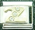 Rhinestone letter - Z - NEW 9mm Italian charm